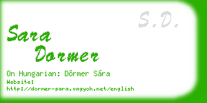sara dormer business card