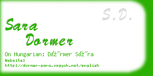 sara dormer business card